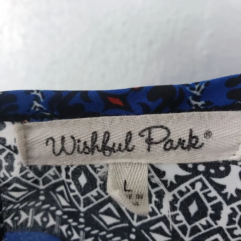 Wishful Park Women's Blue Long Sleeve Scoop Neck Large Top Tunic Shirt Blouse - Picture 11 of 12